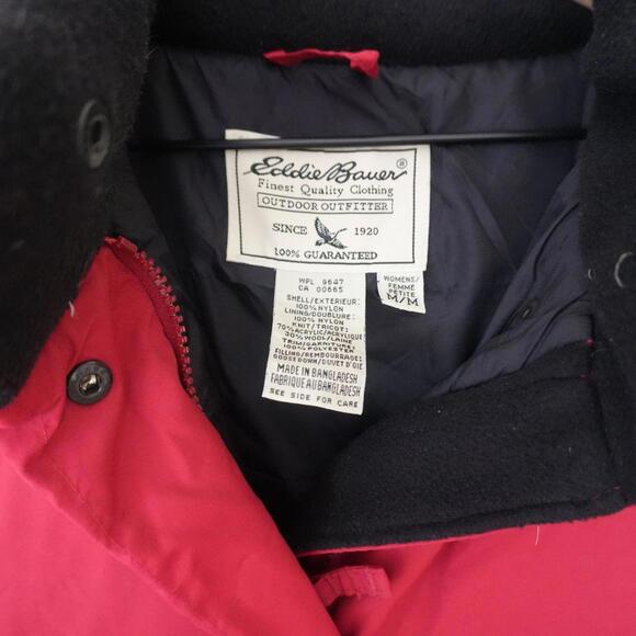 Eddie Bauer Jacket Women's M Red VTG 90s Goose Down Puffer - Picture 5 of 7